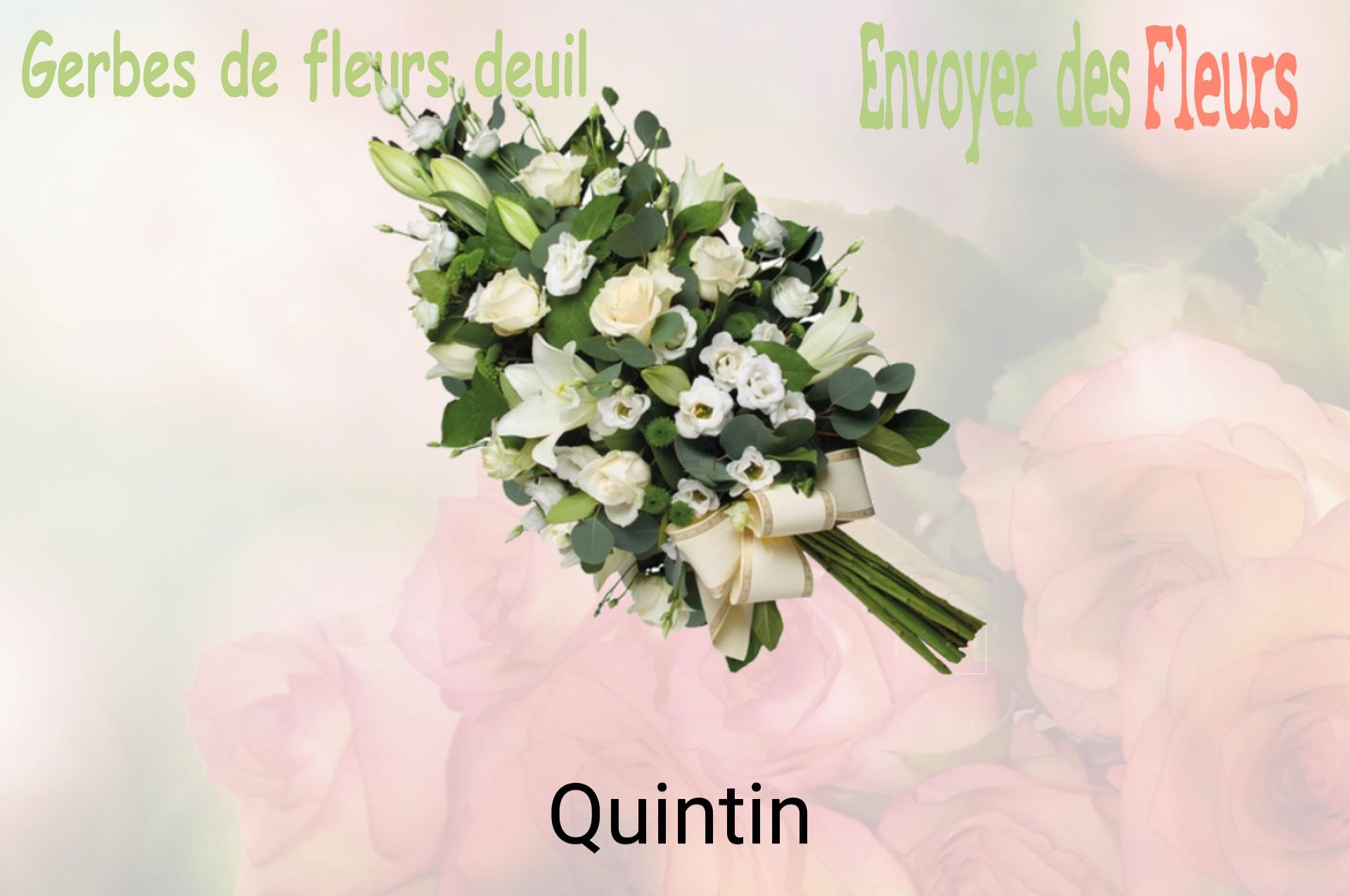 Gerbe de fleurs de deuil livrée à Quintin